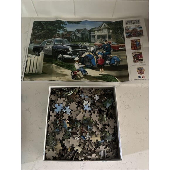 Master Pieces Hometown Heroes - Police Neighborhood Patrol 1000 Pc Jigsaw Puzzle - Picture 3 of 3